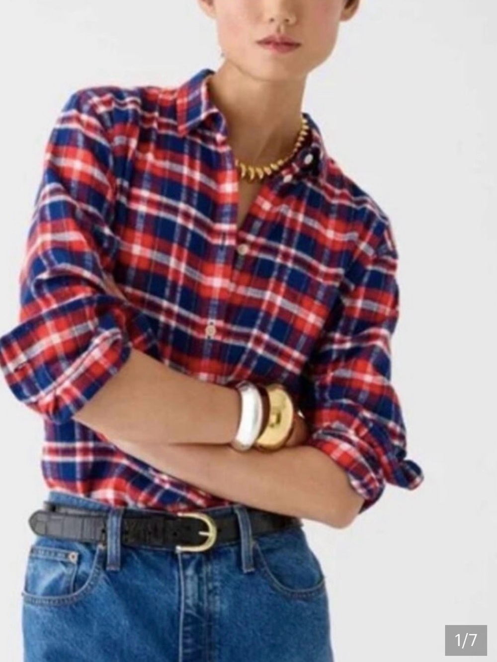 J. Crew plaid flannel garçon button down 2